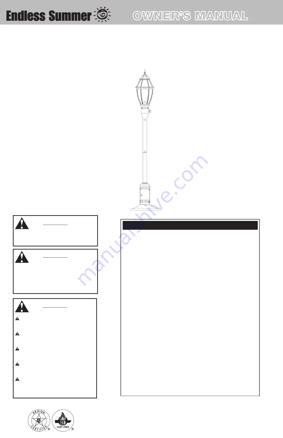 Endless Summer Endless Summer GTL7179SP Owner'S Manual Download Page 1