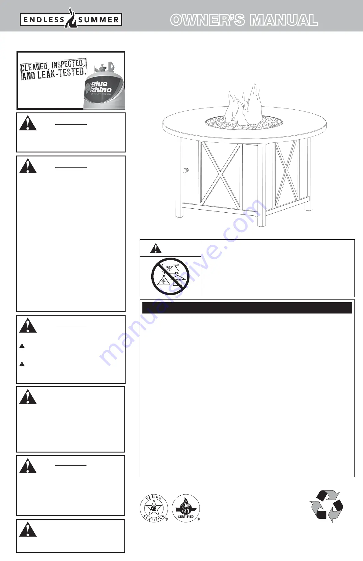 Endless Summer GAD1362SP Owner'S Manual Download Page 1