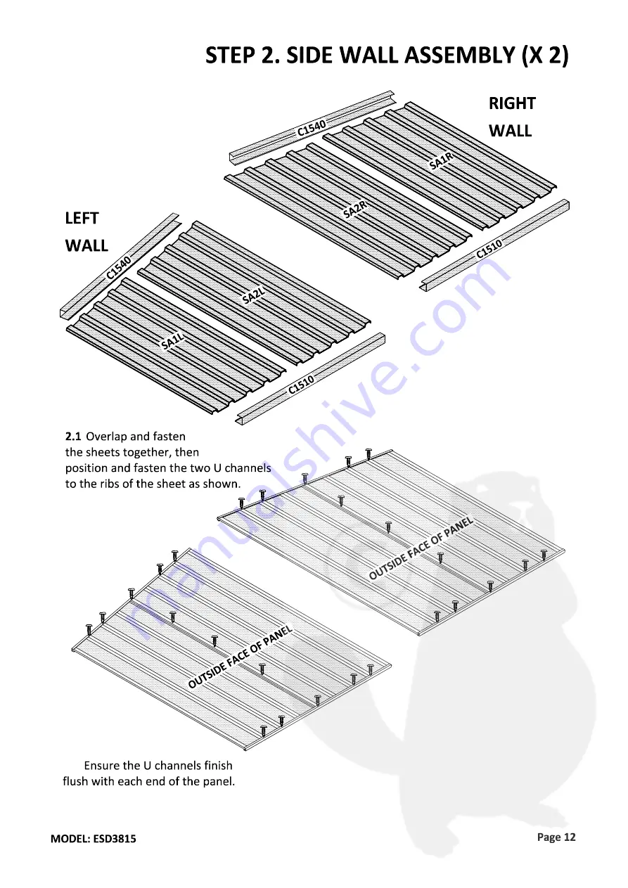 EnduraShed ESD3815 Manual Download Page 12