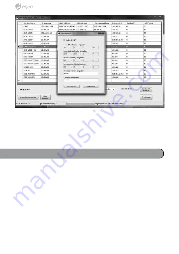 Eneo NXD-2012PTZ1080 B Quick Installation Manual Download Page 10