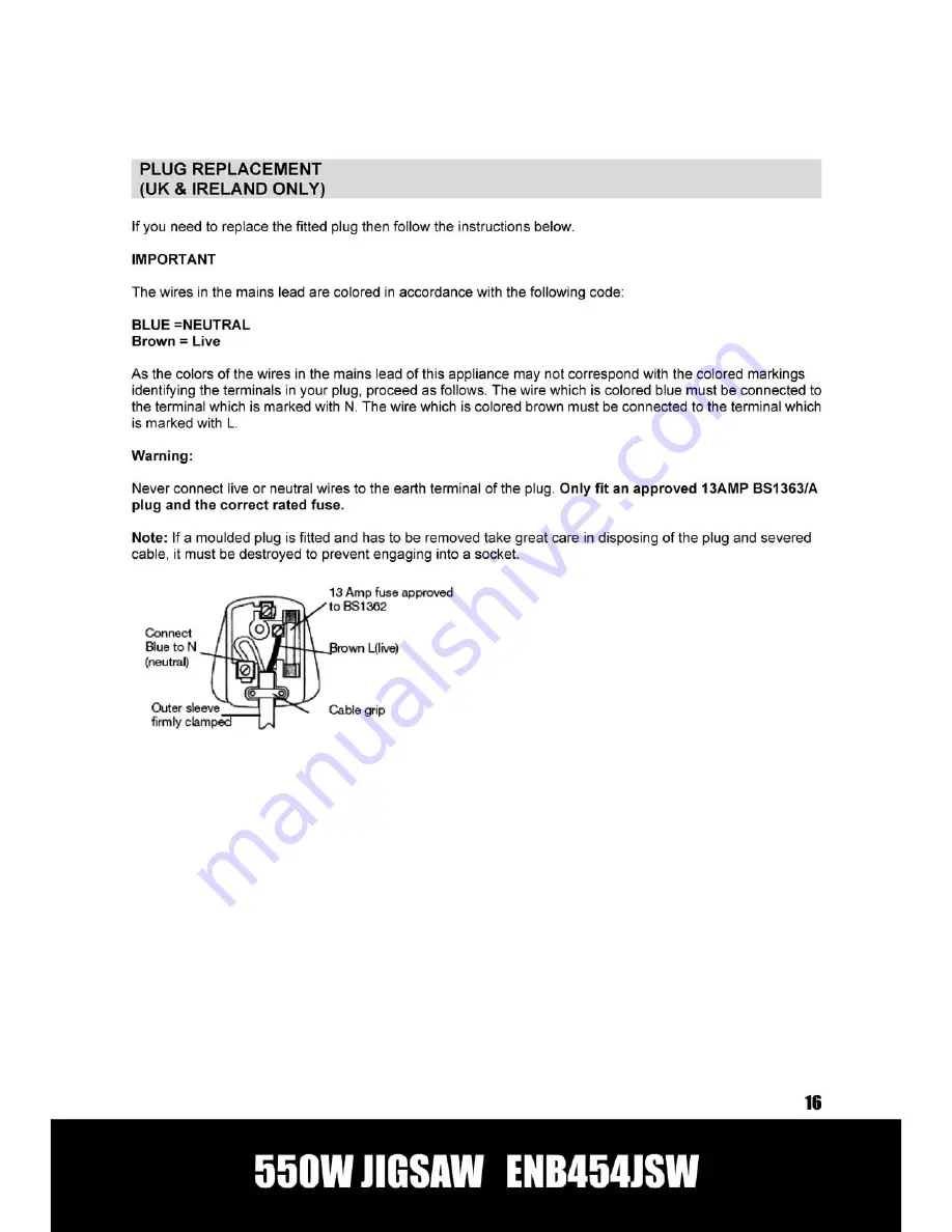 Energer ENB454JSW Safety And Operating Manual Download Page 17