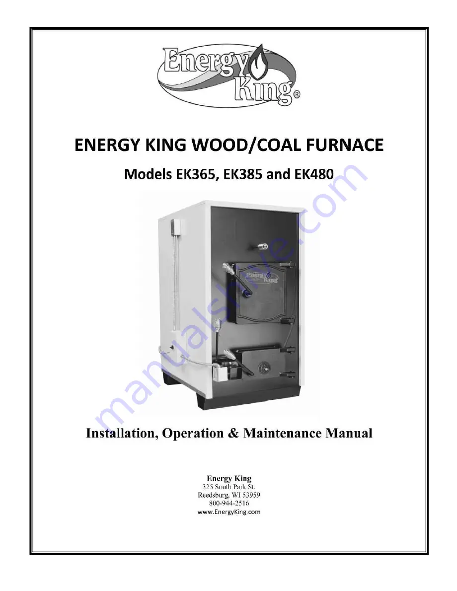 ENERGY KING EK365 Installation, Operation & Maintenance Manual Download Page 1