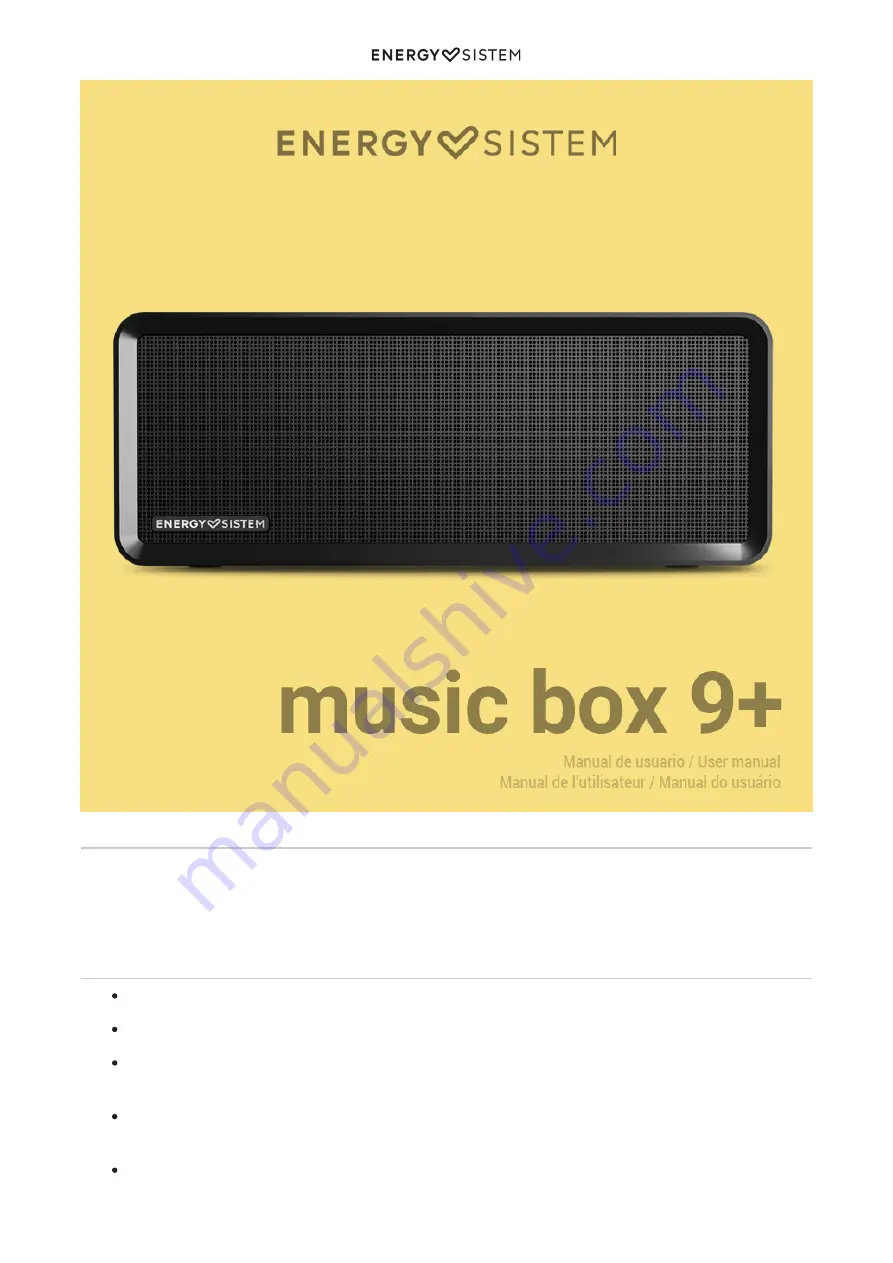 ENERGY SISTEM music box 9+ User Manual Download Page 3