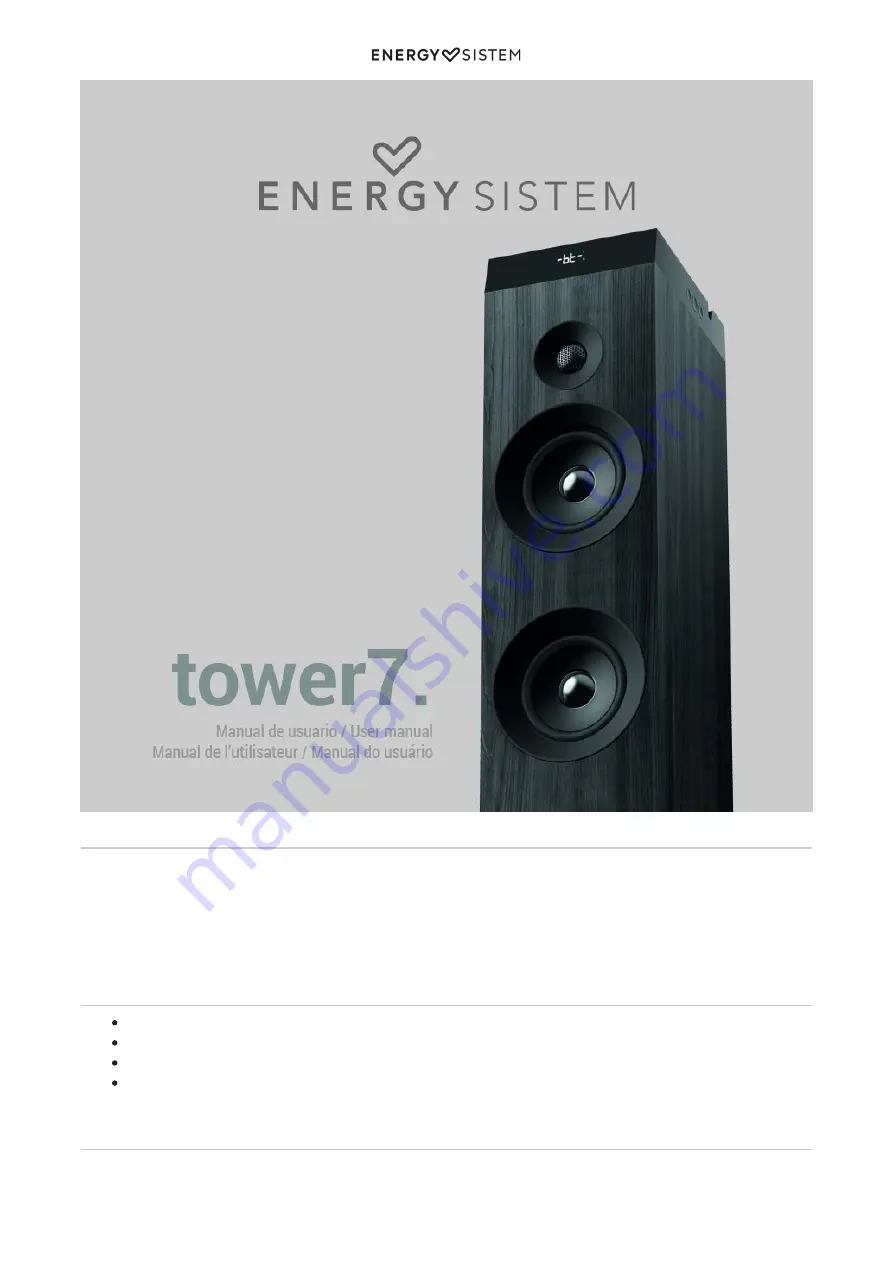 ENERGY SISTEM tower7 User Manual Download Page 3