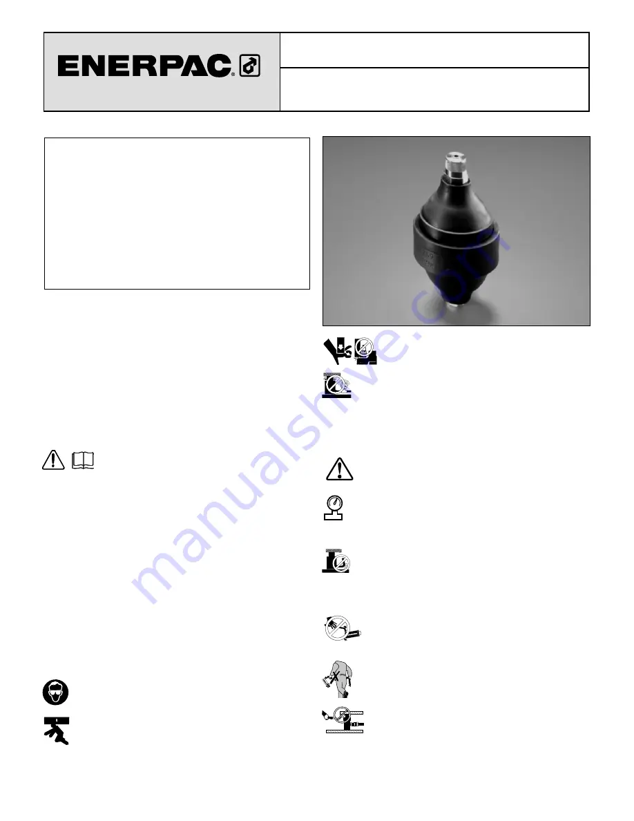 Enerpac ACL Series Instruction Sheet Download Page 1