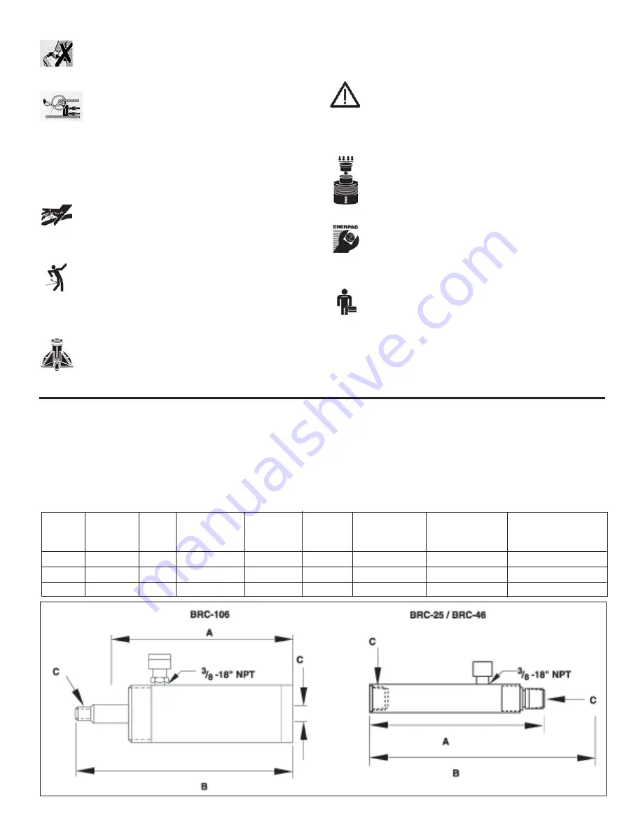 Enerpac BRC-106 Instruction Sheet Download Page 8