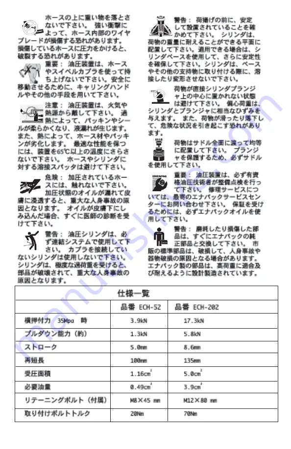 Enerpac ECH-202 Instruction Sheet Download Page 30