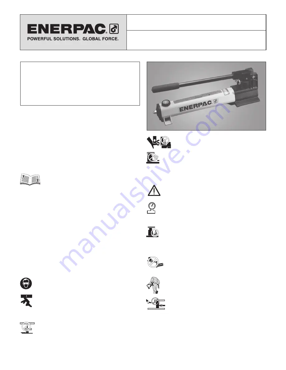 Enerpac P-2282 Instruction Sheet Download Page 1