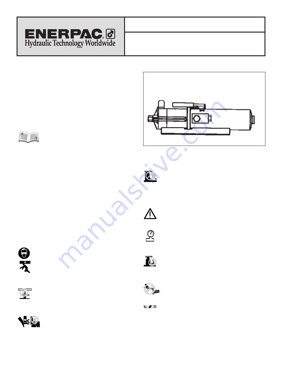 Enerpac PA133U103 Instruction Sheet Download Page 1