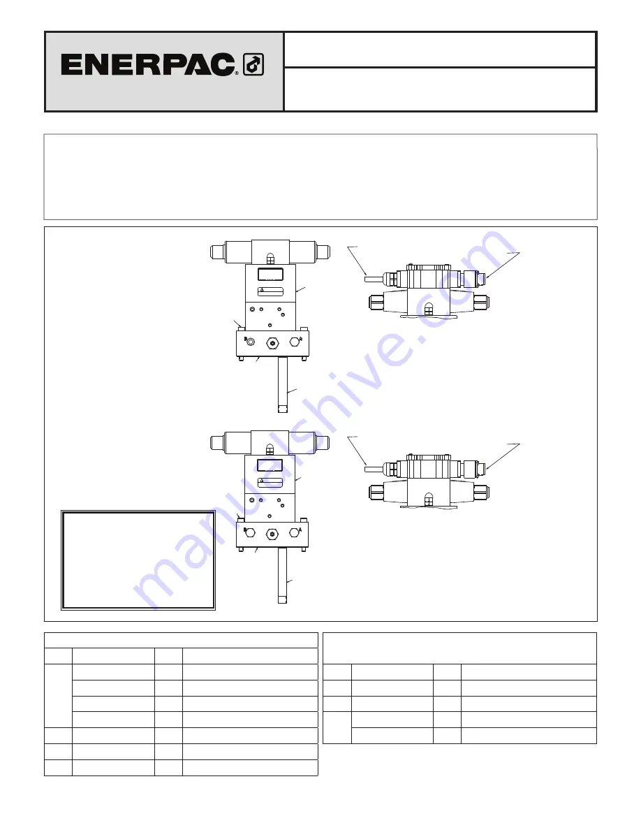 Enerpac VE33 Repair Parts Sheet Download Page 1