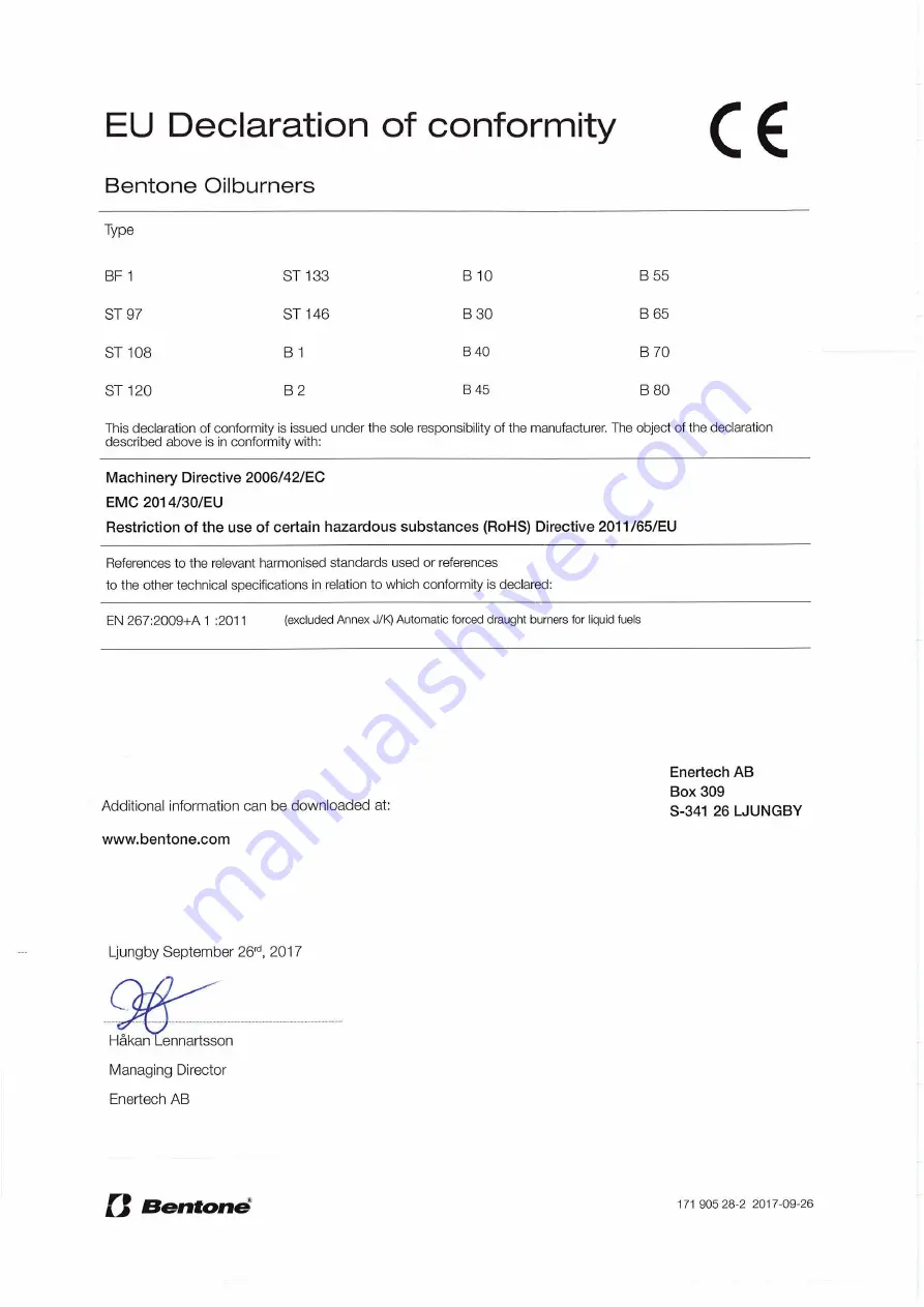 Enertech Bentone ST50 ST 120 KA Installation And Maintenance  Instruction Download Page 32