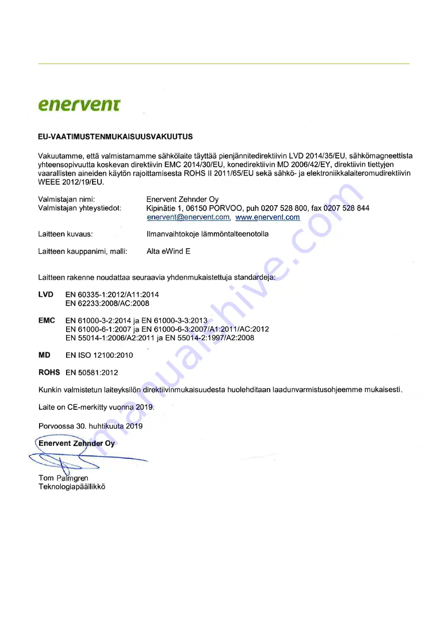 enervent Alta eWind Installation Instructions Manual Download Page 24