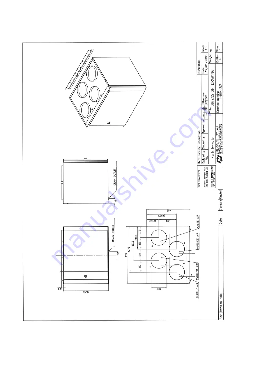 enervent Fenix 120 Installation And Operation Instructions Manual Download Page 13