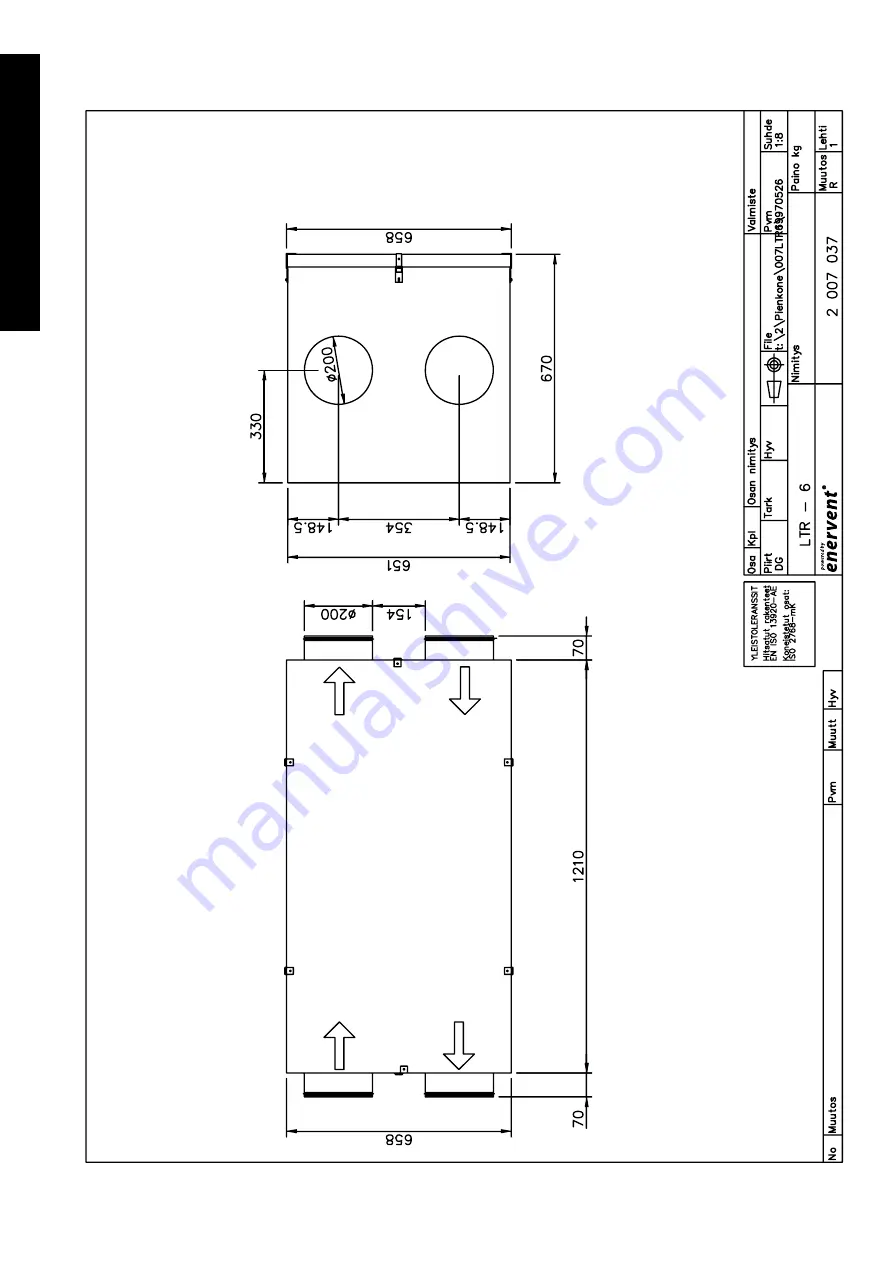 enervent greenair LTR-3 EC Скачать руководство пользователя страница 22