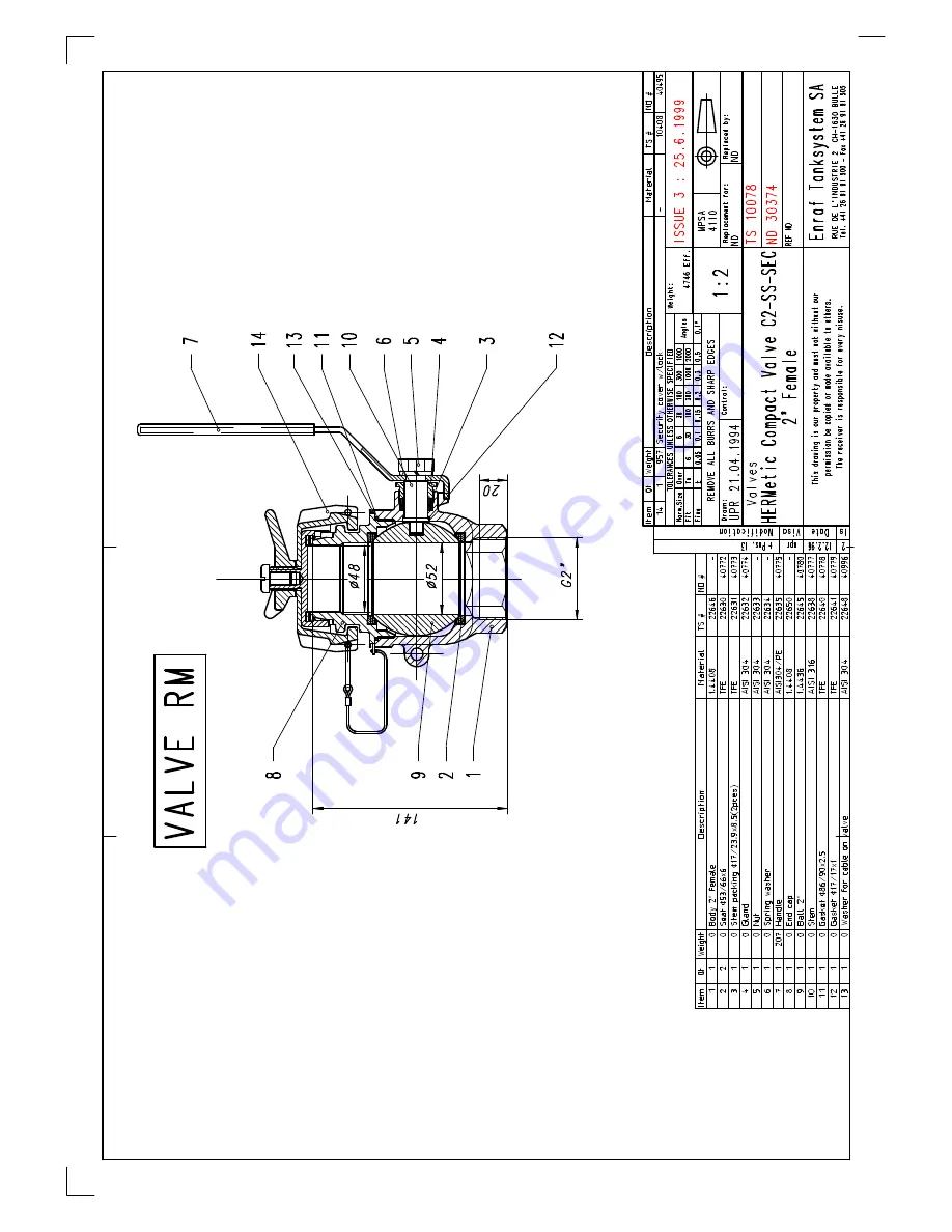 Enraf Tanksystem HERMetic UTImeter Rtex Operation And Service Manual Download Page 69