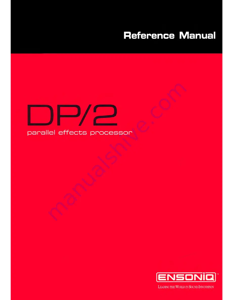 ENSONIQ DP/2 Reference Manual Download Page 1