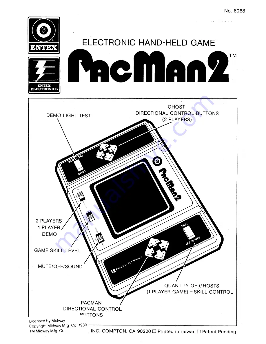 Entex PacMan2 User Manual Download Page 1