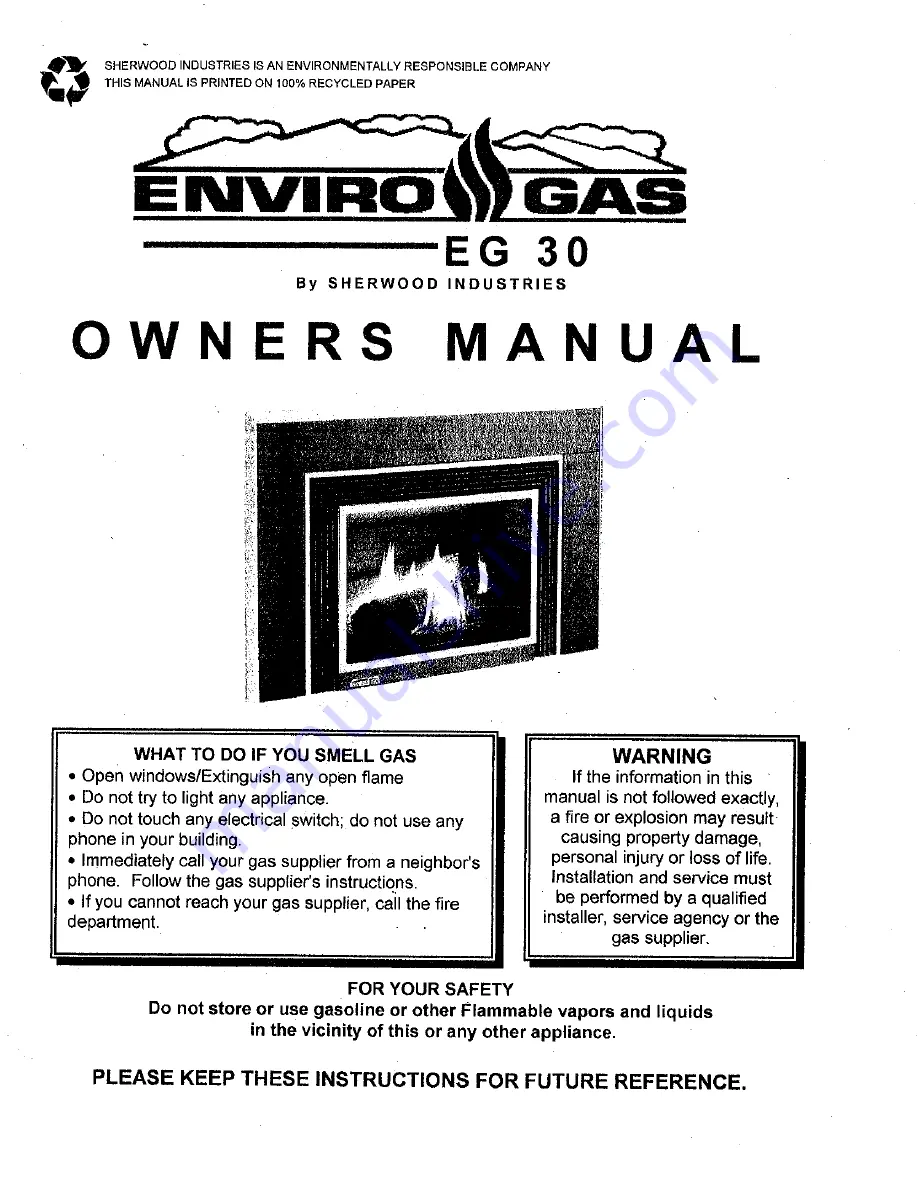 Enviro Gas EG 30 Скачать руководство пользователя страница 1