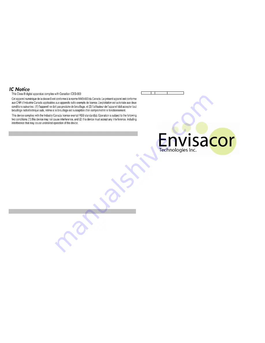 Envisacor Tecnologies HD 2104 Installation & Operation Manual Download Page 1