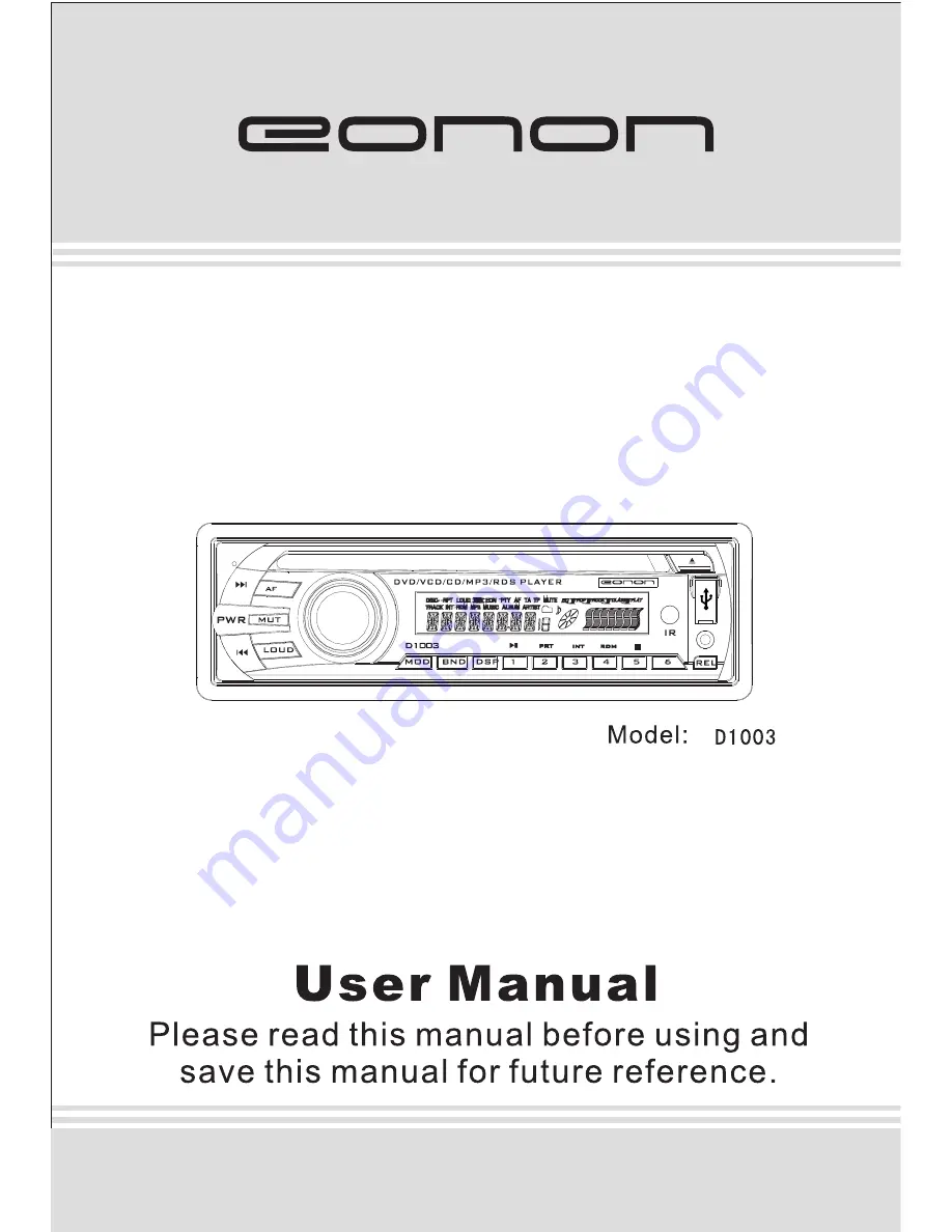 Eonon D1003 User Manual Download Page 1