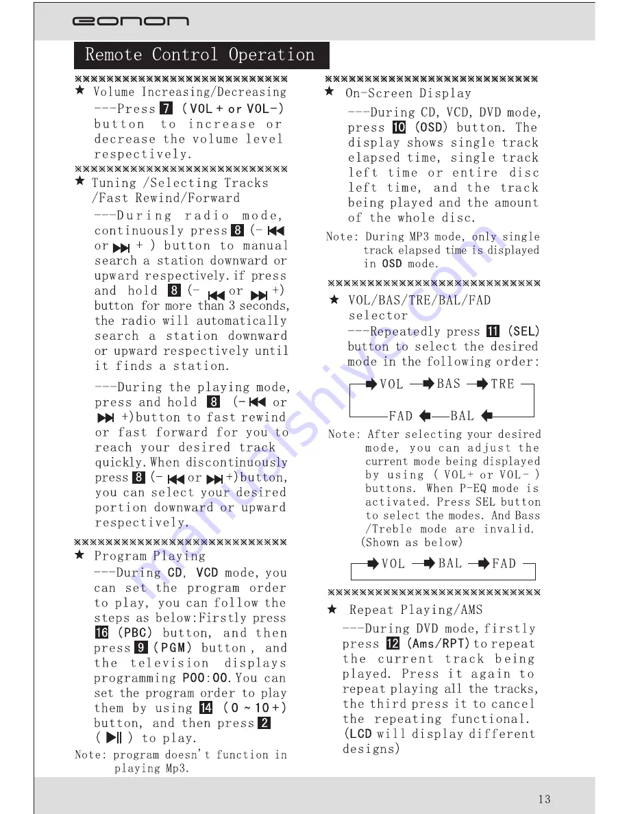 Eonon D1003 User Manual Download Page 16