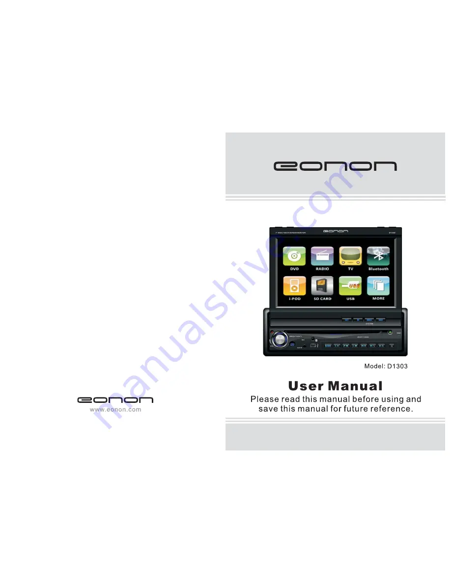 Eonon D1303 User Manual Download Page 1