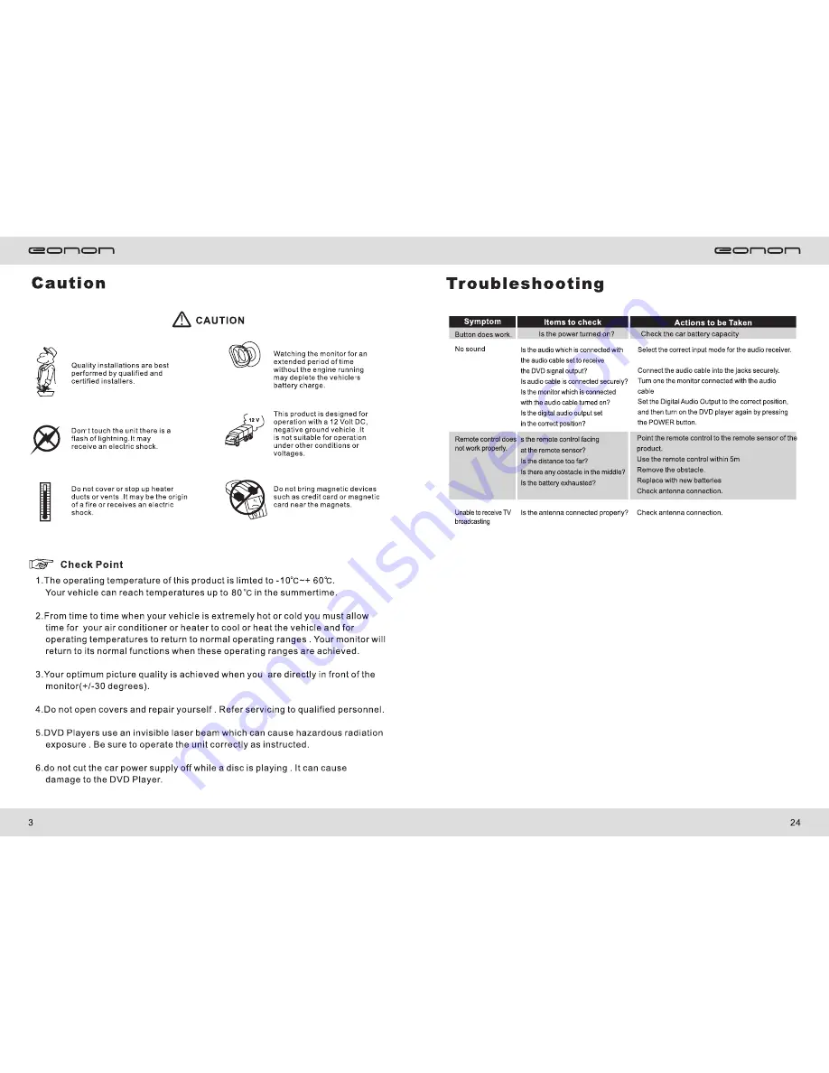 Eonon D3101M User Manual Download Page 4