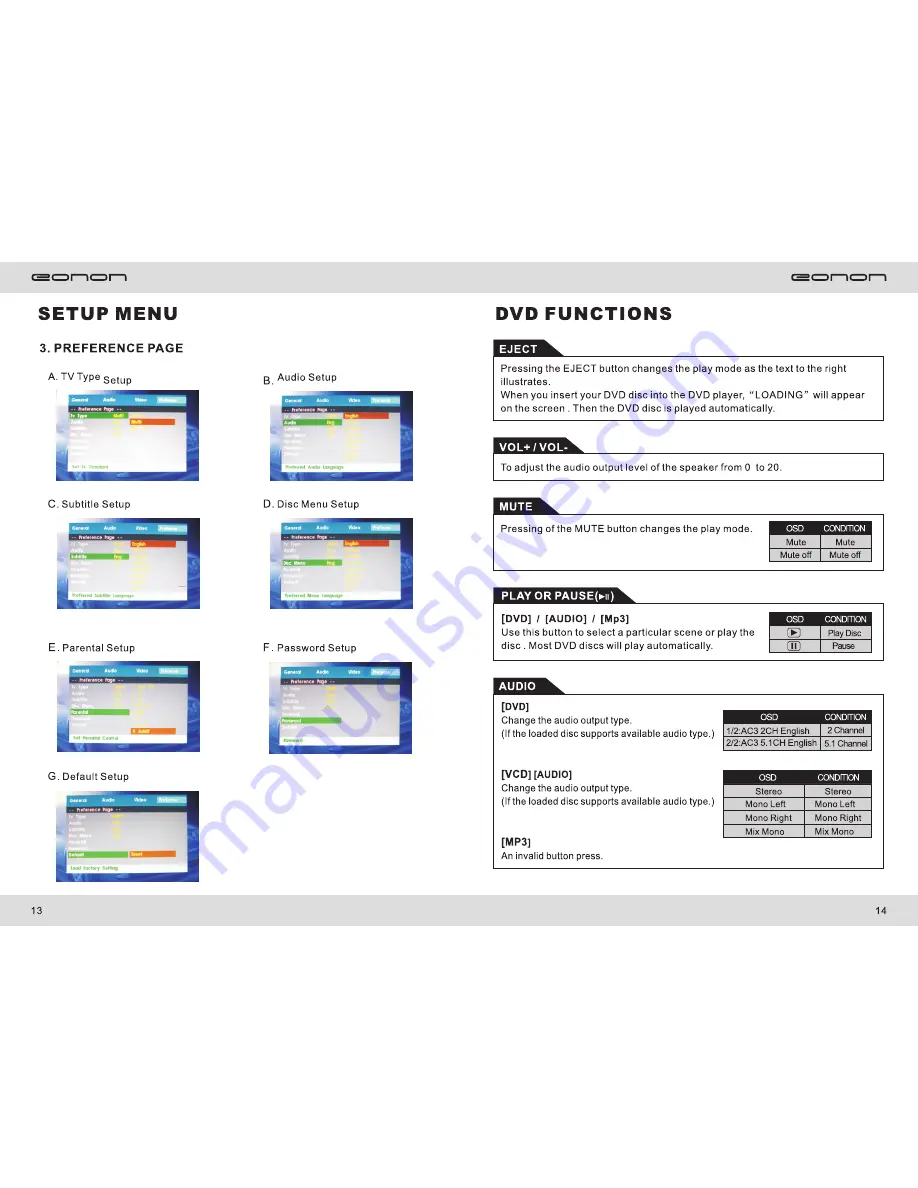 Eonon D3101M User Manual Download Page 14