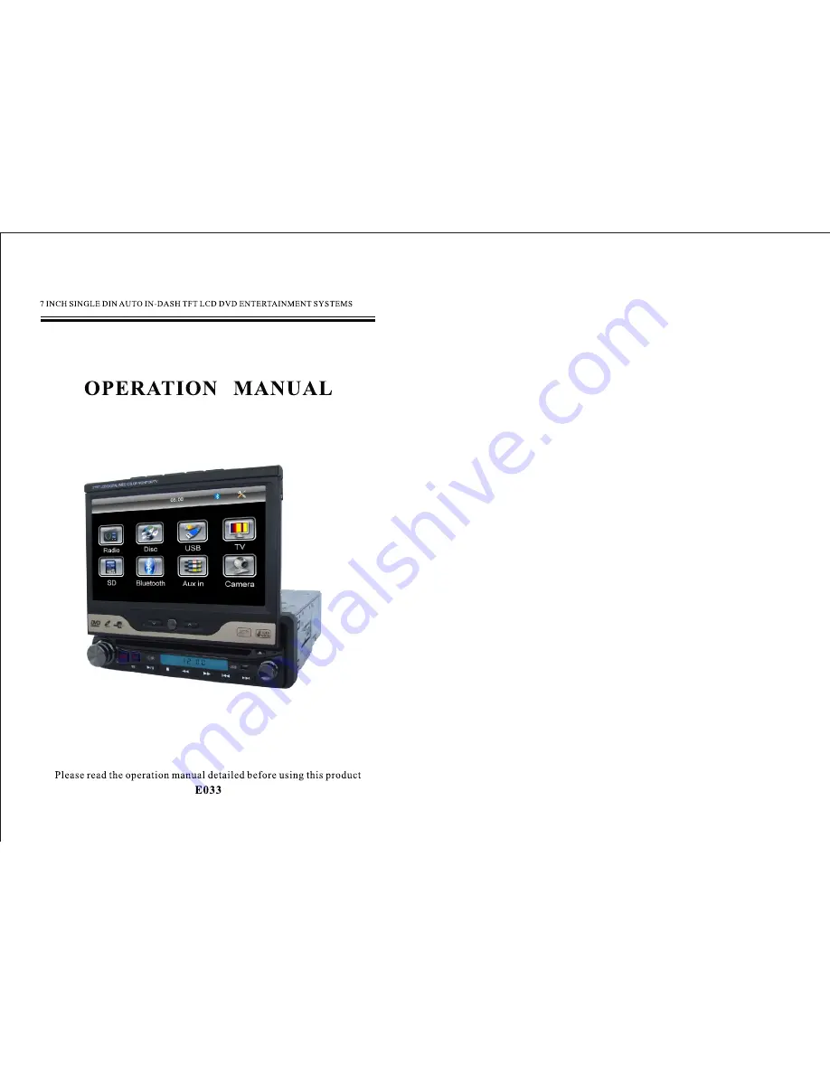 Eonon E033 Operation Manual Download Page 1