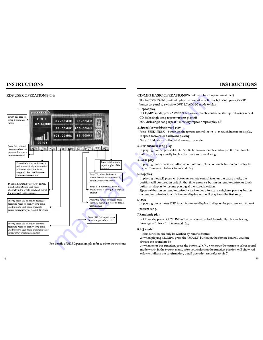 Eonon E0837 Instructions Manual Download Page 14