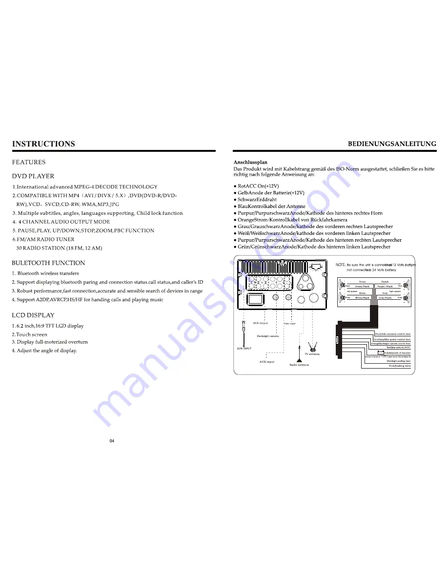 Eonon E0859 Instructions Manual Download Page 4