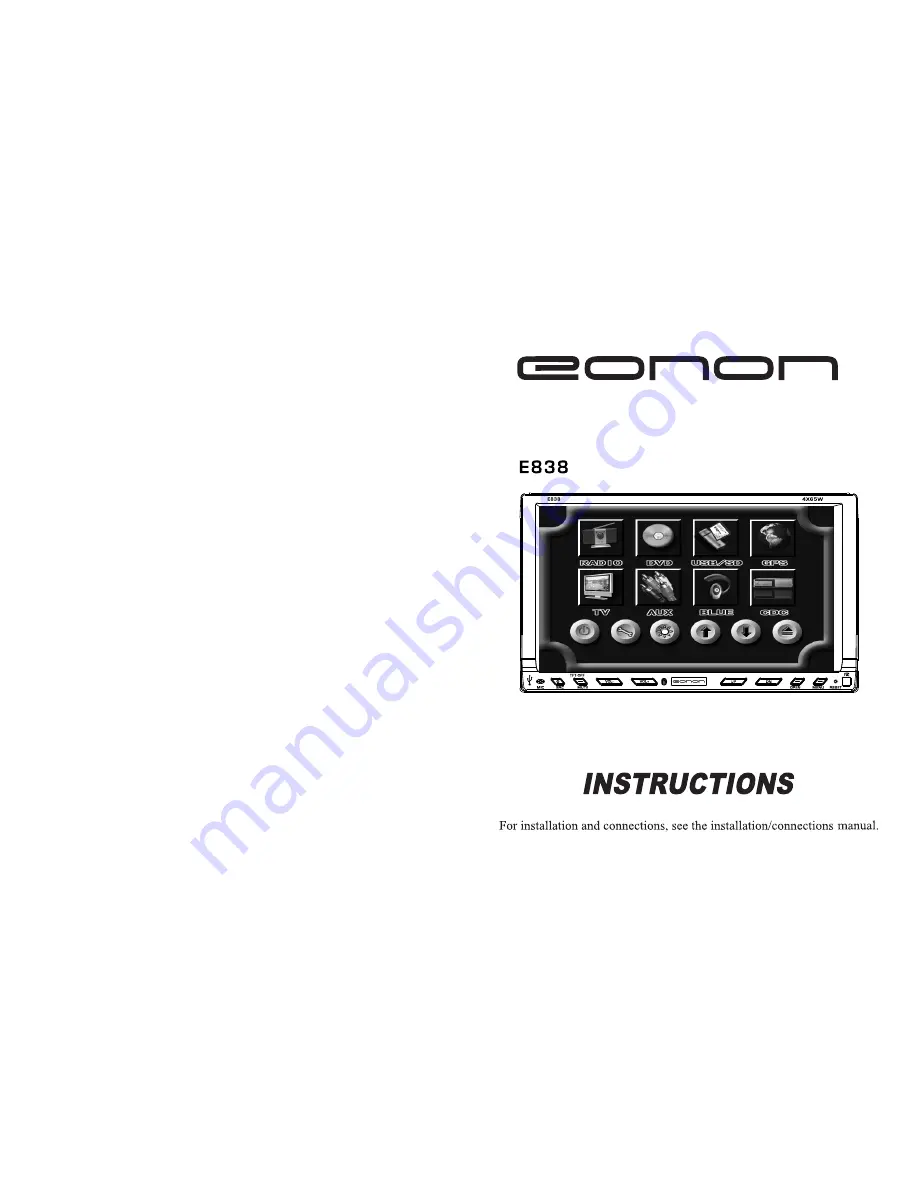 Eonon E838 Instructions Manual Download Page 1