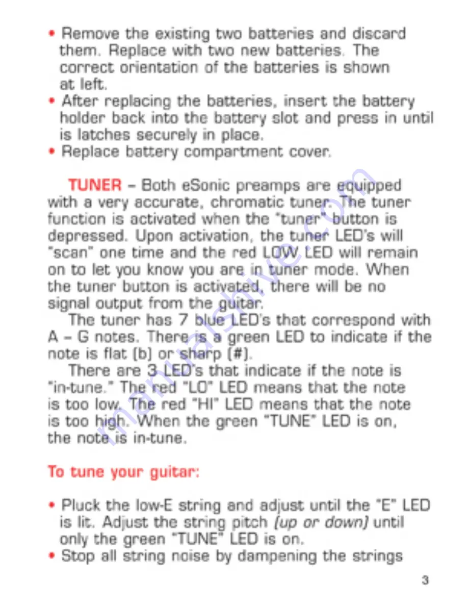 Epiphone eSonic Manual Download Page 5