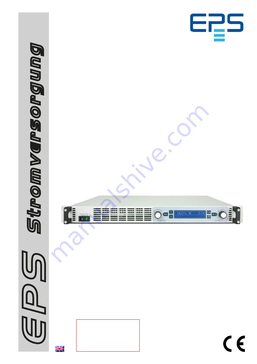 EPS Stromversorgung 06230400 Operating Manual Download Page 1