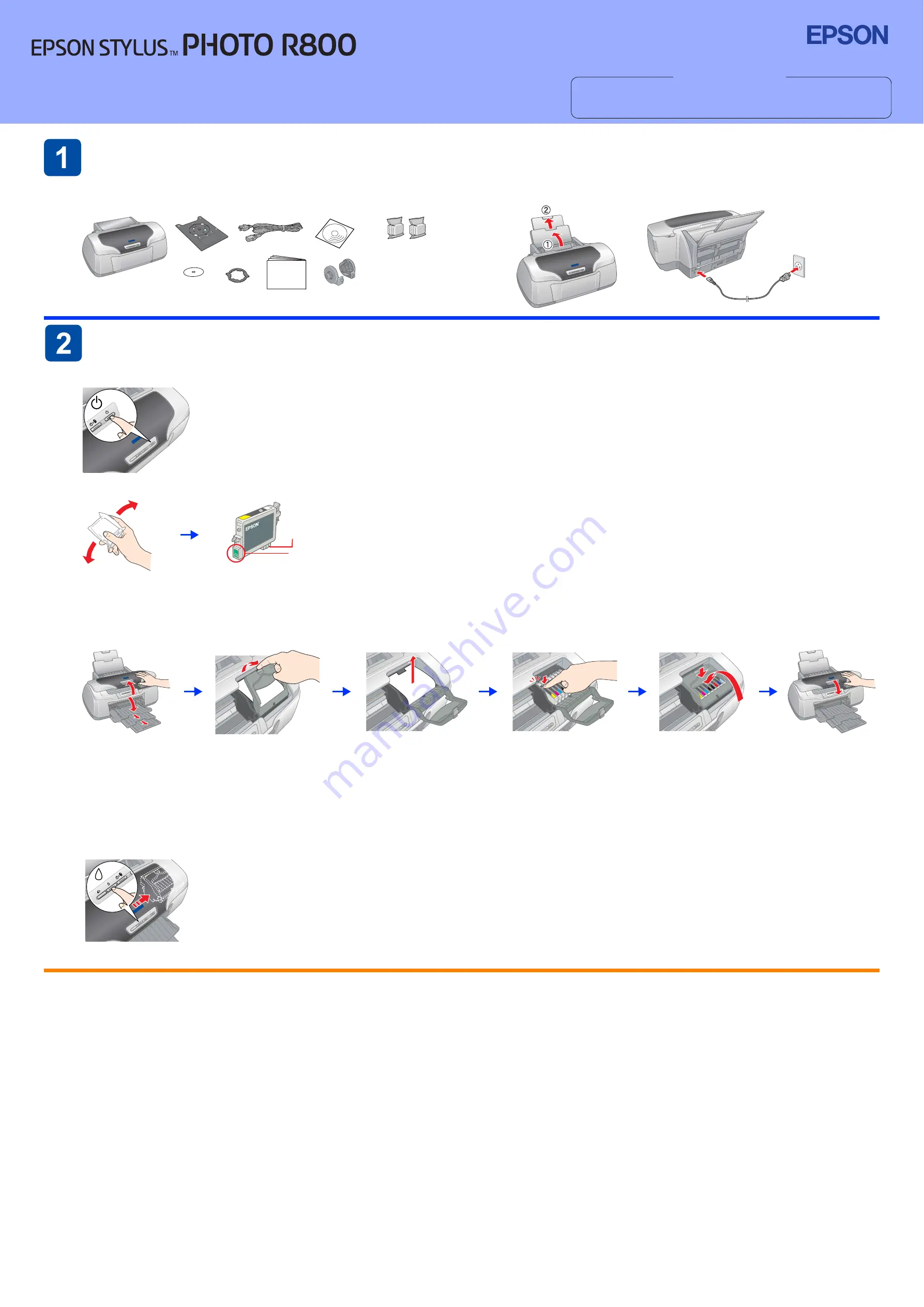 Epson Stylus PHOTO R800 Setup Download Page 1