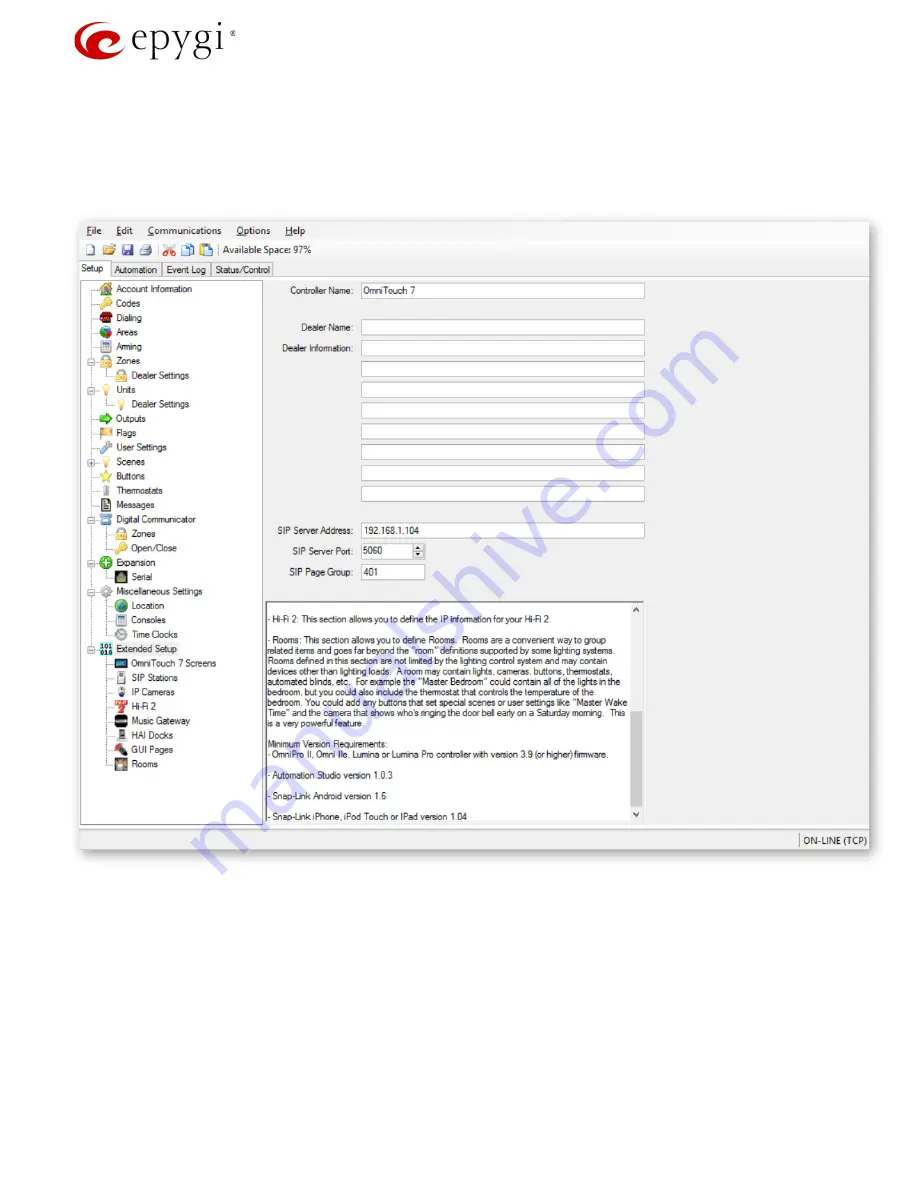 Epygi Leviton OmniTouch 7 Manual Download Page 17