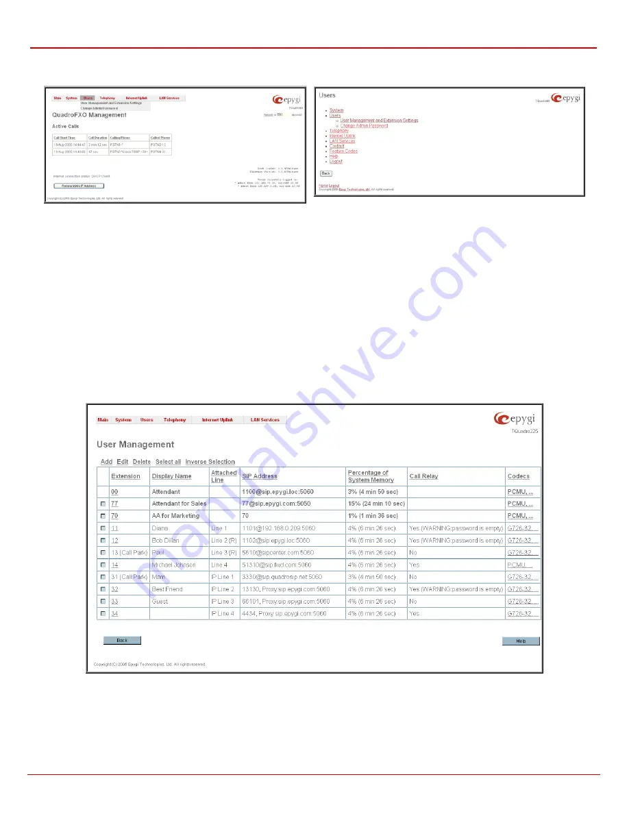 Epygi QUADRO FXO Administrator'S Manual Download Page 26