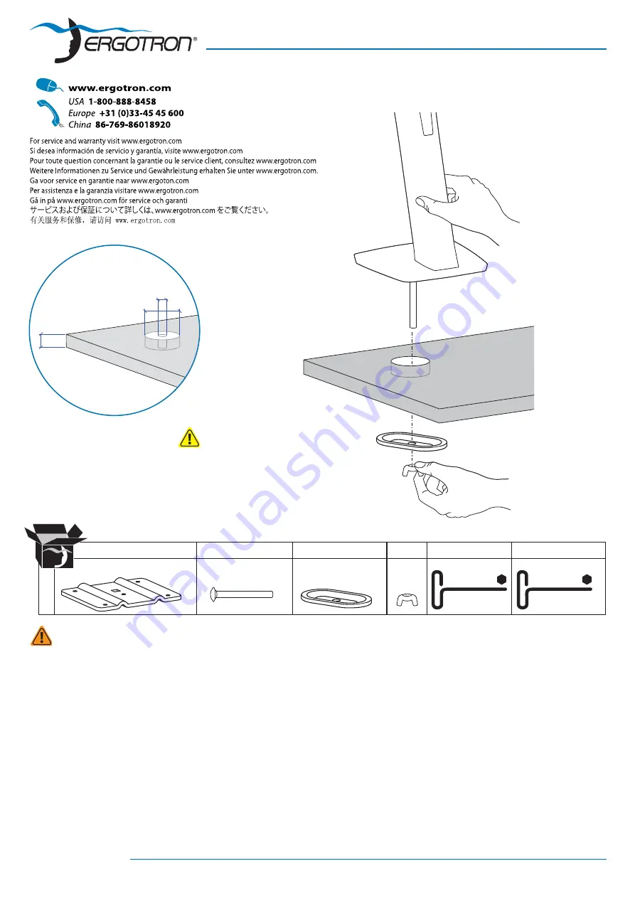 Ergotron WorkFit-A Assembly Instructions Download Page 1