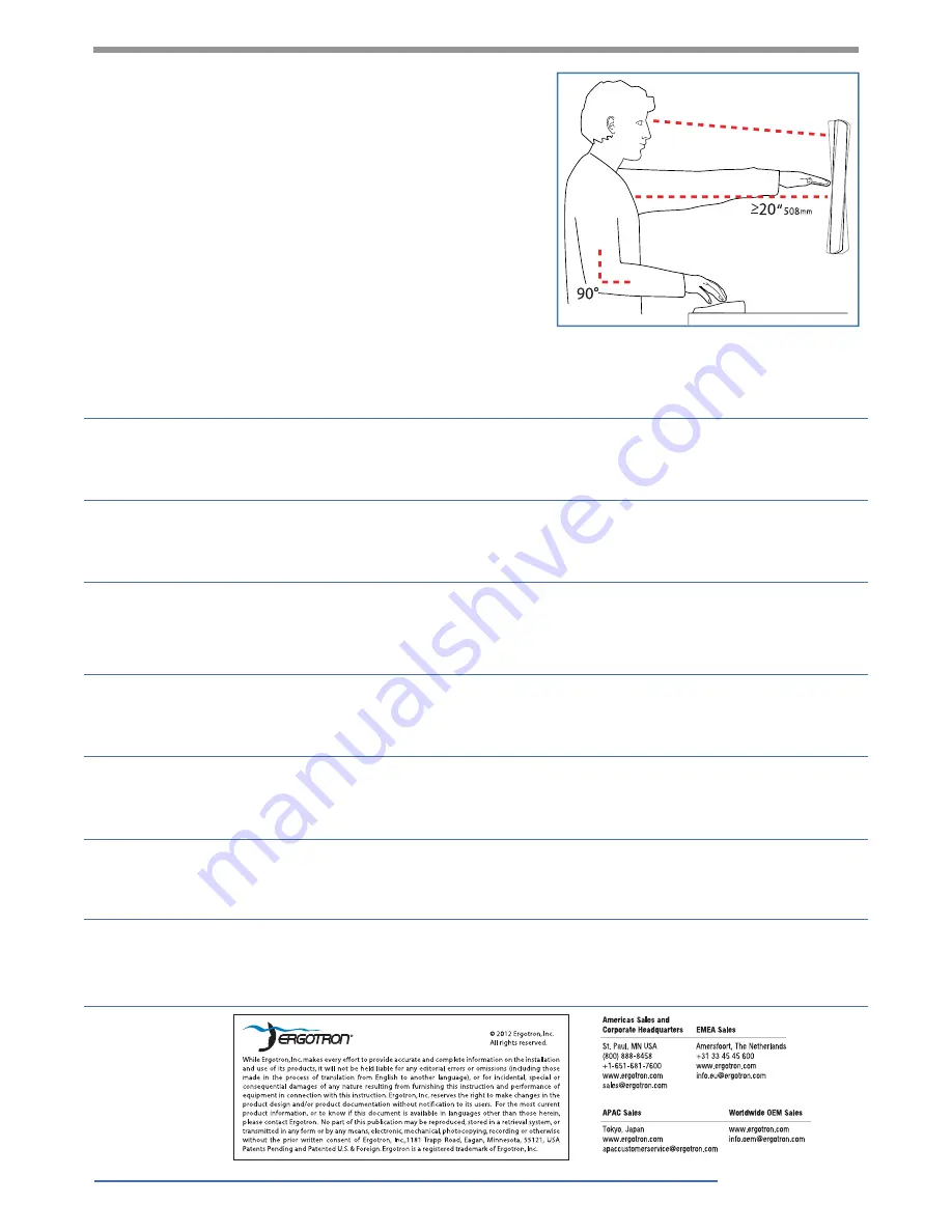 Ergotron WorkFit-D User Manual Download Page 12