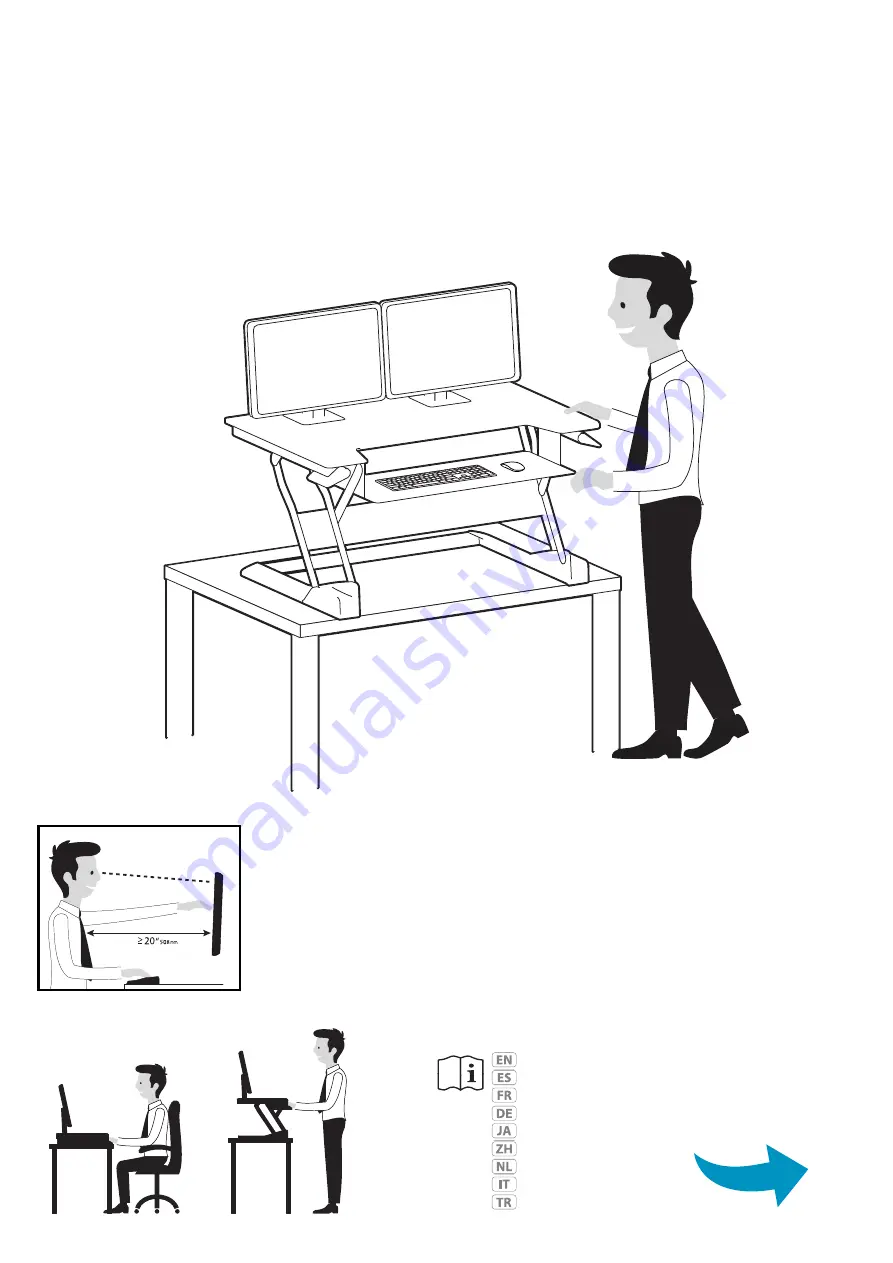 Ergotron WORKFIT Standing Desk Converter Скачать руководство пользователя страница 6