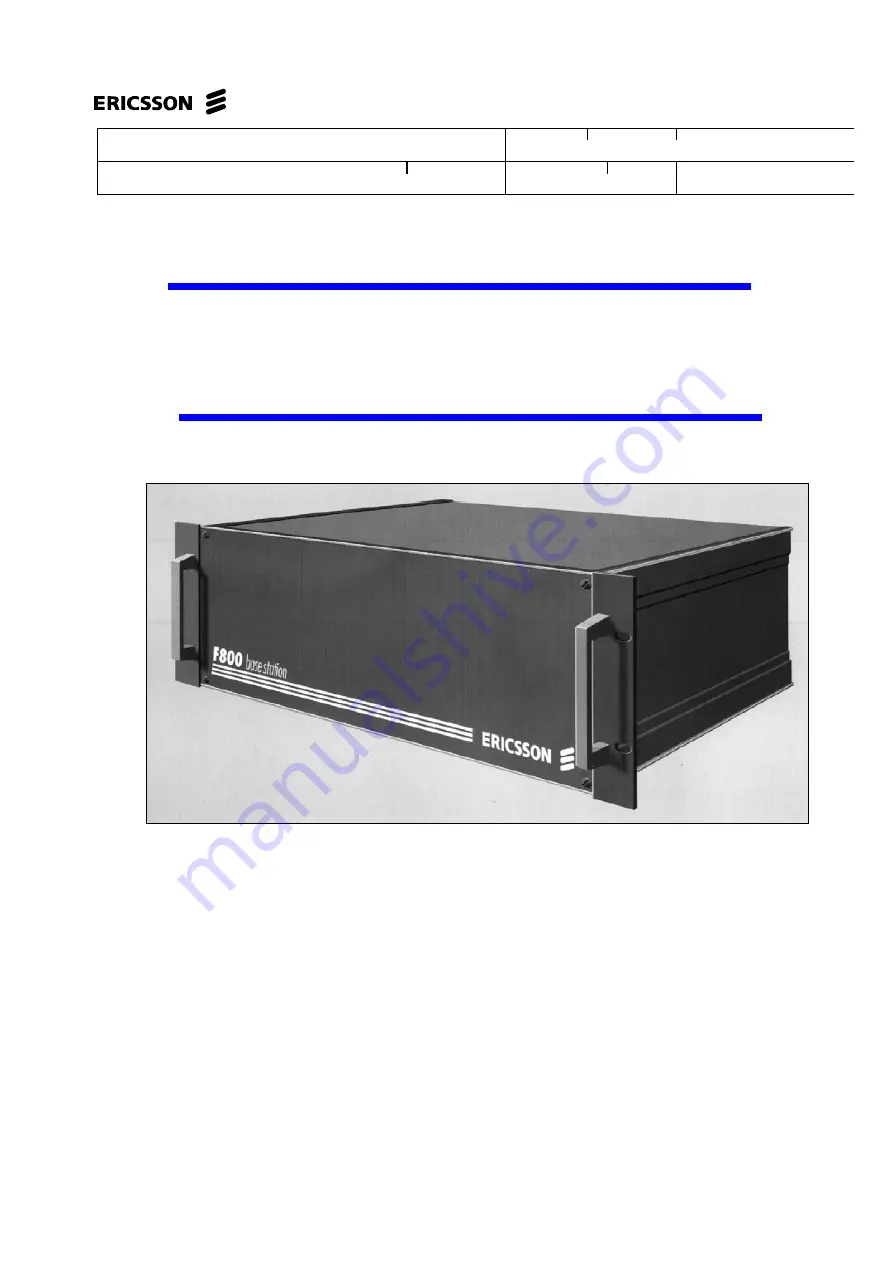 Ericsson Base Station F800 Field Service Manual Download Page 125