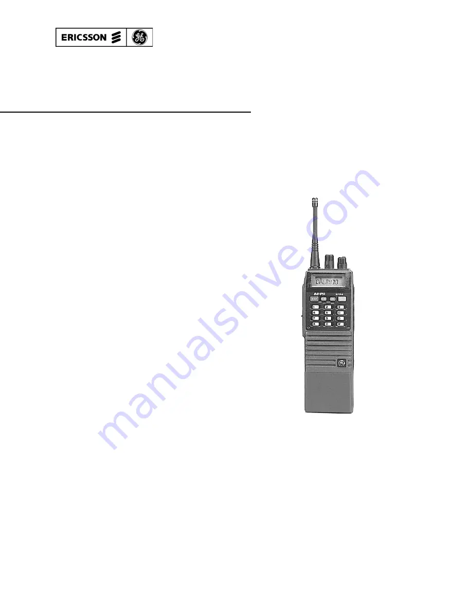 Ericsson EDACS M-PA 806-870 MHz Скачать руководство пользователя страница 1