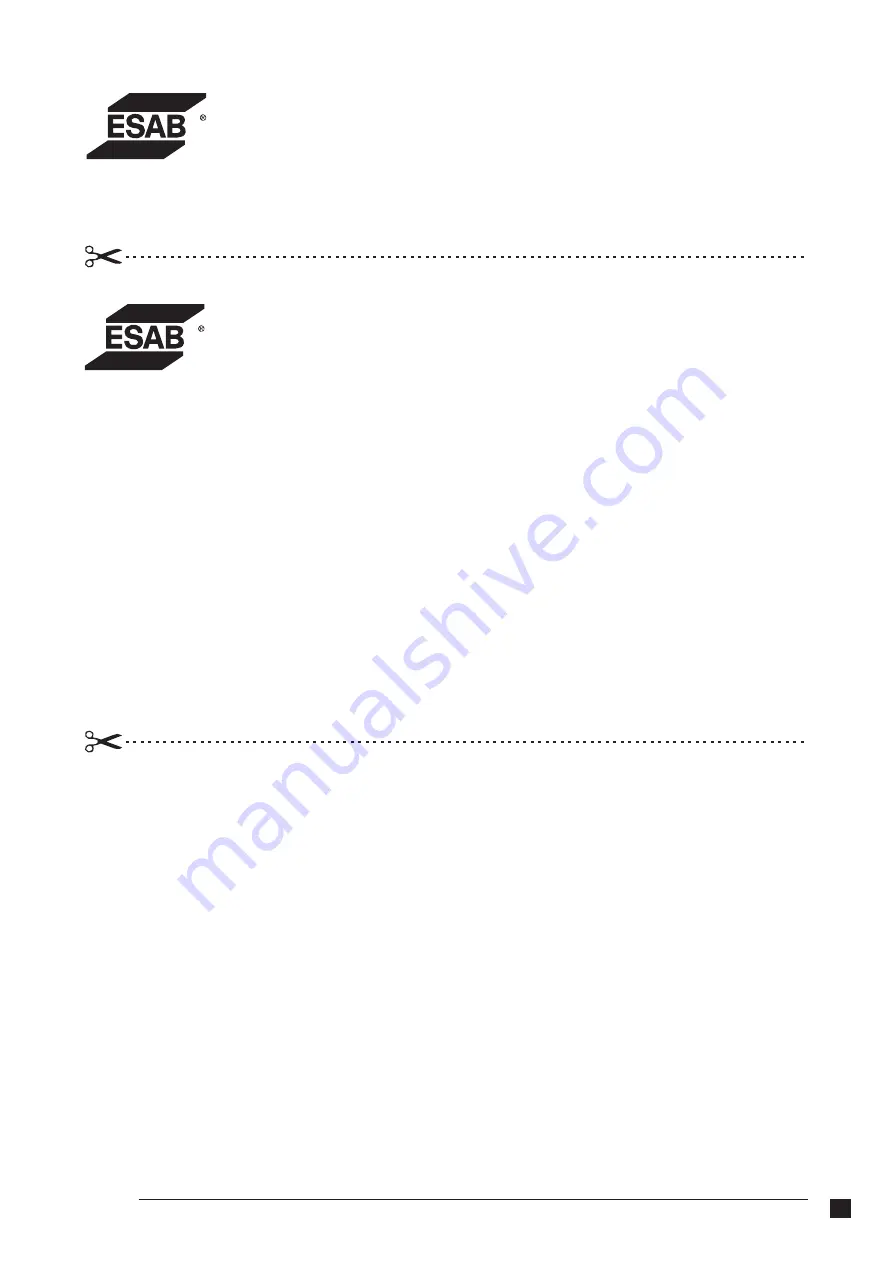 ESAB 0401510 User Manual And Spare Parts Download Page 11