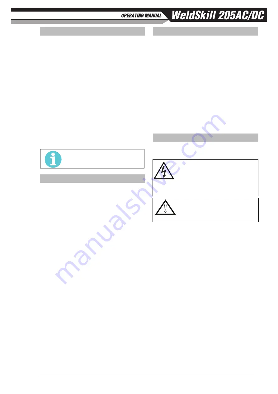 ESAB CIGWELD WeldSkill 205AC/DC Operating Manual Download Page 17