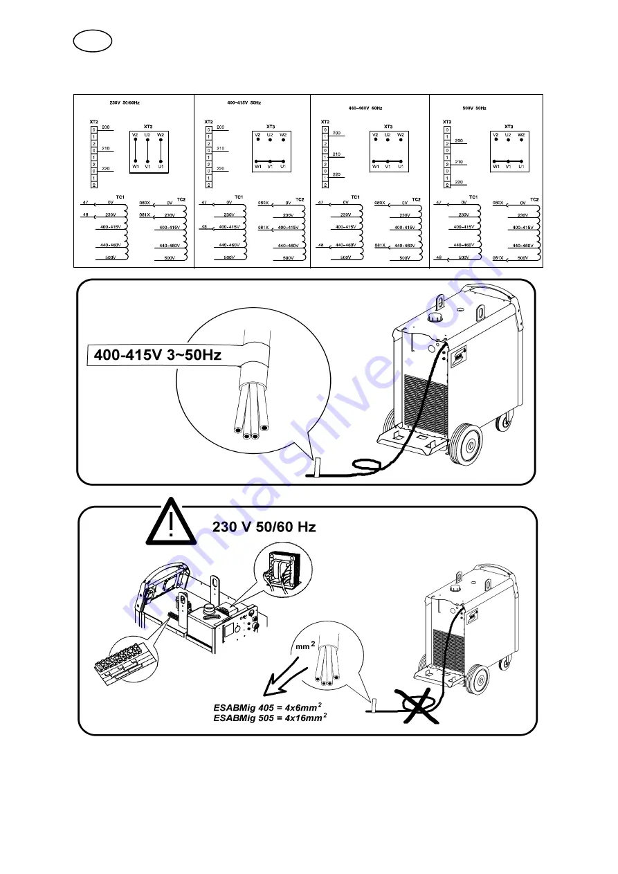 ESAB ESABMig 405 Instruction Manual Download Page 62