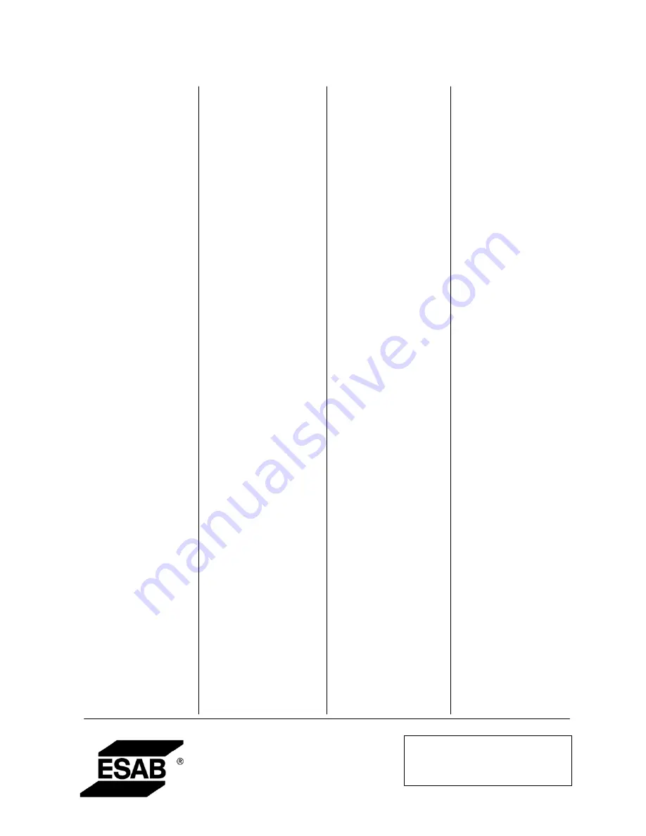 ESAB ESP-101 Instruction Manual Download Page 292