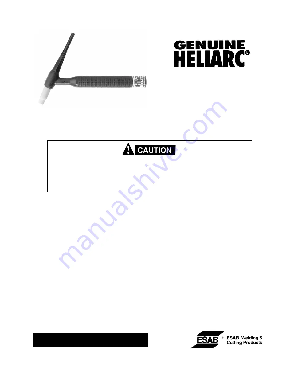 ESAB Genuine Heliarc HW-18 Instructions Manual Download Page 1