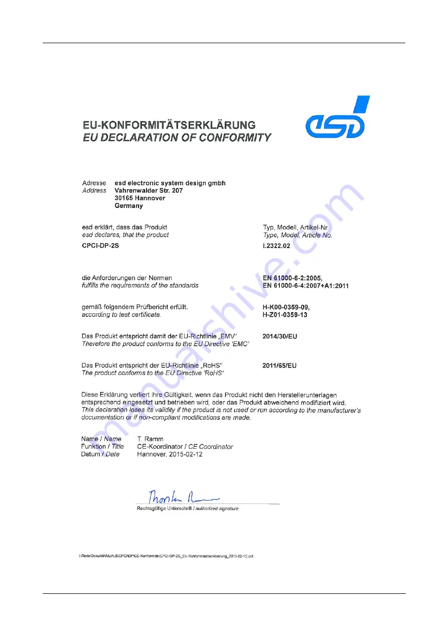 ESD CPCI-DP-2S Скачать руководство пользователя страница 35