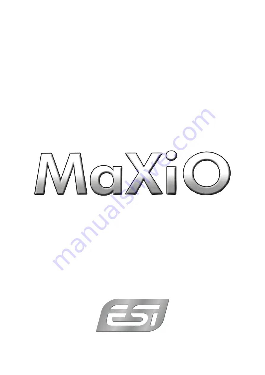 ESI MaXiO System Manual Download Page 1