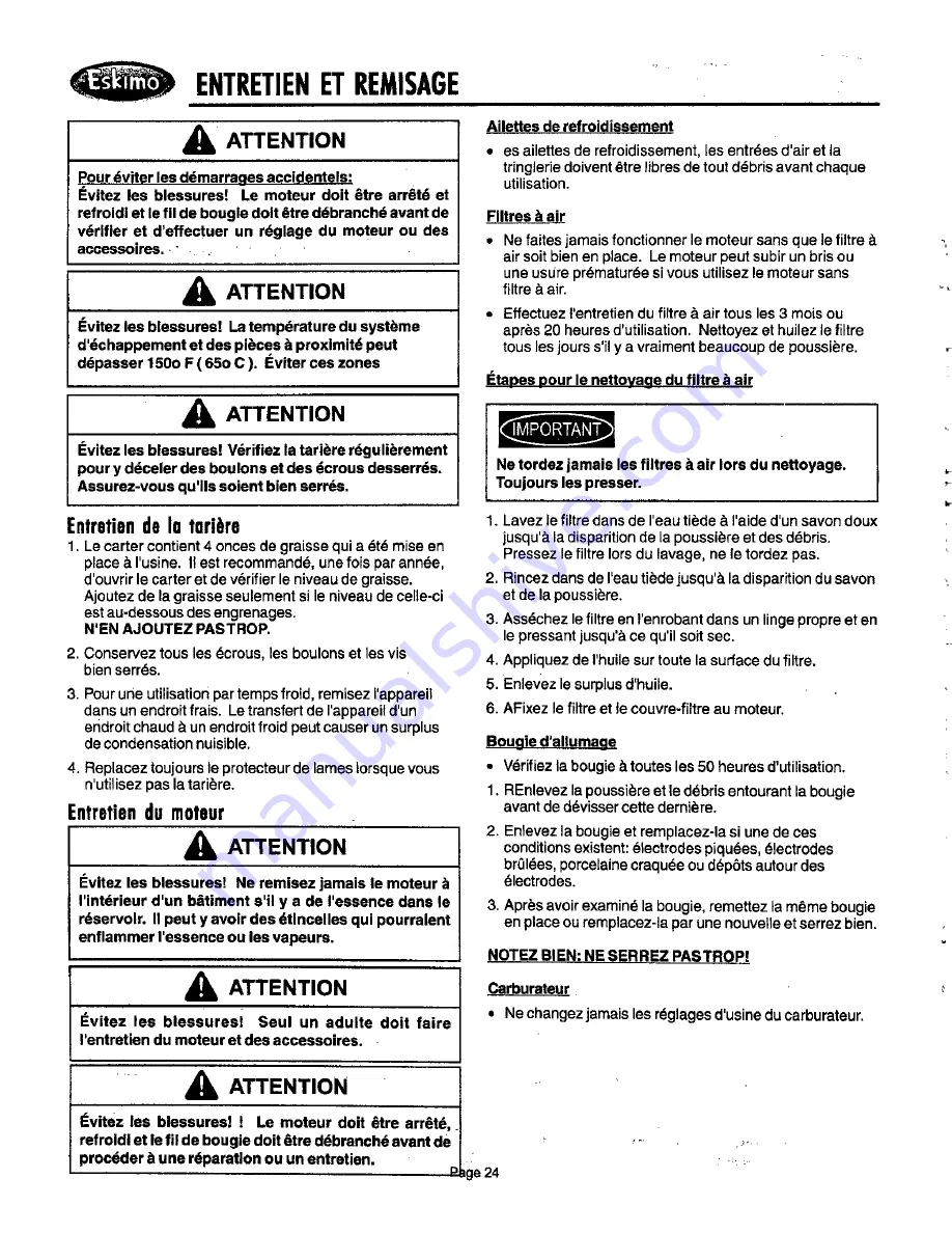 Eskimo SHARK Z51 Operator'S Manual Download Page 24